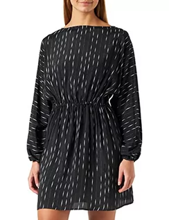 Sukienki - Sisley Damska sukienka 4LRELV02J, wielokolorowa, czarna, 75B, 42 - grafika 1