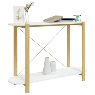 Stolik konsolowy, biały, 110x38x75 cm, materiał drewnopochodny Lumarko! - Konsole i sekretarzyki - miniaturka - grafika 5