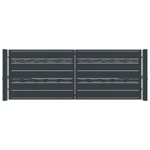 Brama dwuskrzydłowa Udine + słupki 4x1.5 m automat Jarmex 5907377385301 - Bramy garażowe - miniaturka - grafika 1