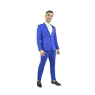 Marynarki męskie - Garnitur męski Jean & Pierre marynarka spodnie niebieski-S/M - miniaturka - grafika 1