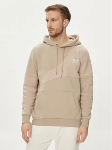 Under Armour Bluza techniczna Ua Essential Flc Blocked Hd 1383070-299 Khaki Loose Fit - Bluzy męskie - miniaturka - grafika 1