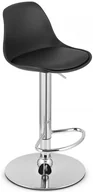 Taborety i hokery - Hoker Kuchenny Czarny Na Chromowanej Podstawie 120 Cm D9-B44 - miniaturka - grafika 1