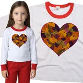 Piżamy dla dziewczynek - Piżama dziecięca Love Kocham Jesień Serce z Liści Na Dzień Jesieni 86/92 - VoloDonum - miniaturka - grafika 1