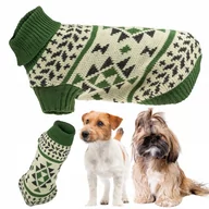 Ubranka dla psów - Sweterek dla psa ubranko na zimę ciepły rozciągliwy sweter z golfem M - miniaturka - grafika 1