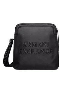 Armani Exchange Męskie logo Panarea, Big Embossed Logo Flat, Black, czarny - Torby męskie - miniaturka - grafika 1