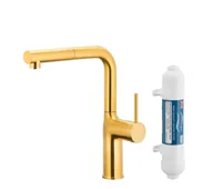 Baterie kuchenne - KFA Armatura Duero Pure Move 6623-422-31 Złoty Stal szlachetna - miniaturka - grafika 1