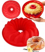 Formy do ciast - FORMA SILIKONOWA Z TULEJĄ DUŻA FOREMKA DO PIECZENIA BABKI BABA Z KOMINEM - miniaturka - grafika 1