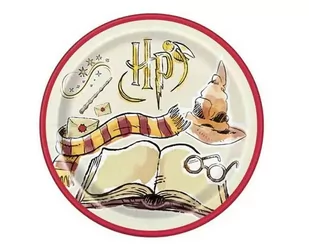 Talerzyki Papierowe Harry Potter, 23 Cm, 8 Szt. (Plastic-Free) - Dekoracje i nakrycia stołu na imprezę - miniaturka - grafika 1