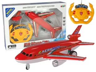 LEANToys Samolot Zdalnie Sterowany Czerwony Pilot 40 Mhz Światła 9396 - Zabawki zdalnie sterowane - miniaturka - grafika 1