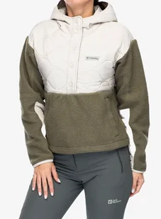 Bluza z kapturem damska Columbia Cloud Point Hooded Fleece - dark stone/stone green - Bluzy sportowe damskie - miniaturka - grafika 1