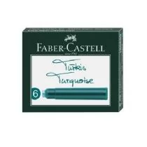 Faber-Castell 185509 wkłady atramentowe Standard, 6er Pack turkusowy - Pióra kulkowe - miniaturka - grafika 1