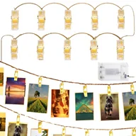 Oświetlenie świąteczne - Klipsy lampki LED klamerki na zdjęcia 10 LED ciepły biały - miniaturka - grafika 1