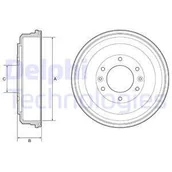 Bębny hamulcowe - Bęben hamulcowy Delphi BF555 - miniaturka - grafika 1