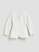Marynarki i żakiety damskie - Reserved - Jednorzędowa marynarka - biały - miniaturka - grafika 1