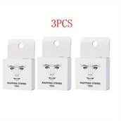 Pędzle do makijażu - TEMU 3 szt. Zestaw do mapowania brwi z niwelowanymi szczotkami z poliestru - Zestaw do projektowania brwi i włosów na twarzy -metrową niwelowaną nićą - miniaturka - grafika 1