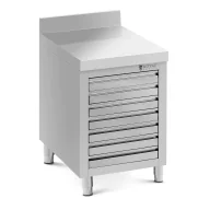 Meble gastronomiczne - Royal Catering Szafka ze stali nierdzewnej 50 x 70 cm 185 kg 7 szuflad na ciasto do pizzy rant - miniaturka - grafika 1