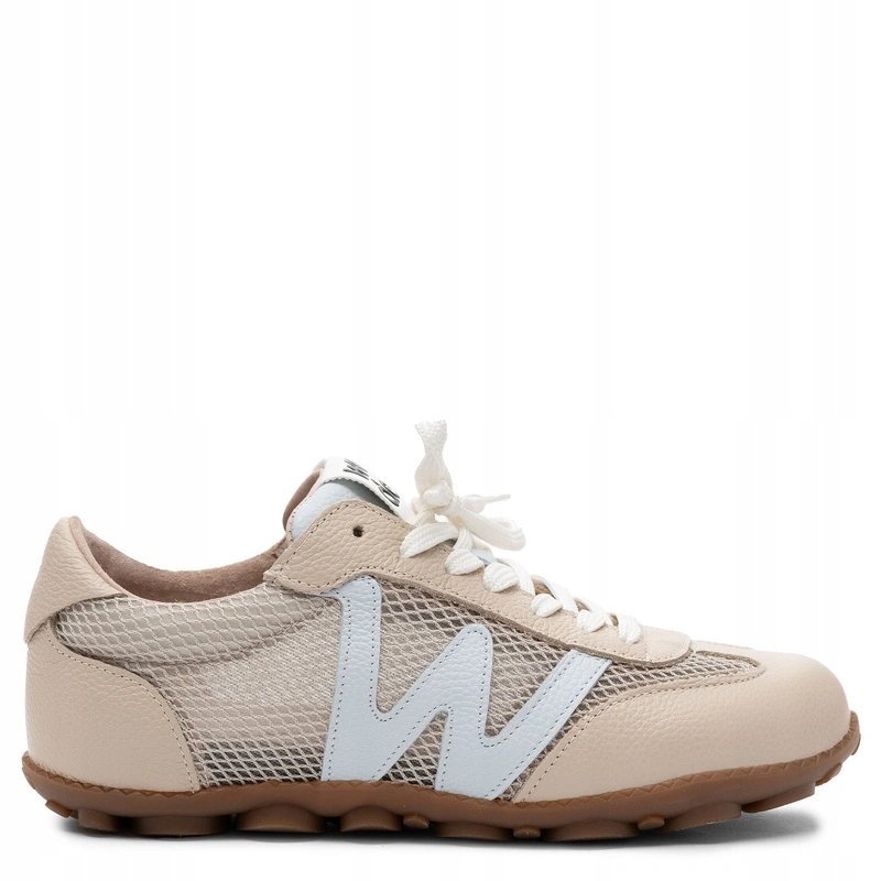 Wonders Skórzane Sneakersy Damskie Beige AP-2101-BEIG-AURA r.38