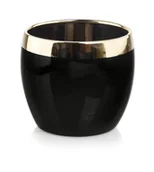 Donice - Okrągła donica ceramiczna - czarna - miniaturka - grafika 1