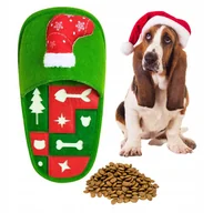 Zabawki dla psów - Zabawka edukacyjna dla psa ŚWIĄTECZNA duży BUT węchowy na smaczki święta - miniaturka - grafika 1