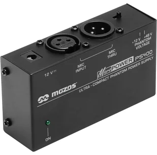 Mozos PS400 Zasilacz Phantom +48V +12V do mikrofonów XLR - Akcesoria do komputerów stacjonarnych - miniaturka - grafika 1