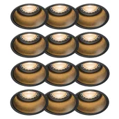 Oprawy, klosze i abażury - QAZQA Zestaw 12 wpuszczanych plamek czarnych okrągłych - Dept - miniaturka - grafika 1