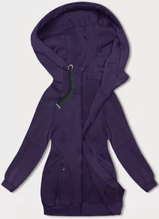 LUŹNA DŁUGA BLUZA DAMSKA ZE ŚCIĄGACZAMI FIOLETOWA (AMG-332A) - LHD - Bluzy damskie - miniaturka - grafika 1