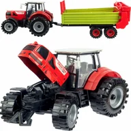 Samochody i pojazdy dla dzieci - Qulki Duży Traktor z Przyczepą Ciągnik NAPĘD Ruchome elementy - miniaturka - grafika 1