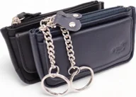 Portfele - Etui na klucze Safekeepers z ochroną RFID - uchwyt na klucze - etui na klucze - portfel na klucze - skórzane etui na klucze - męskie - damskie - skórzane - czarno-niebieskie - miniaturka - grafika 1