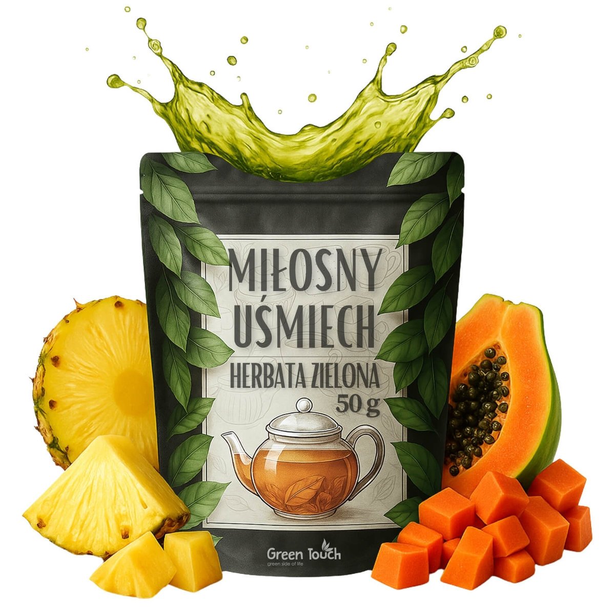 Herbata Zielona Miłosny Uśmiech 50 G Z Ananasem I Papają - Egzotyczna