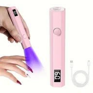 Lampy UV do paznokci - TEMU Przenośna Ładowana przez USB Mini Lampa do Paznokci - Kompaktowa i Lekka, Cyfrowy Wyświetlacz, Idealna na Podróże dla Rąk i Stóp, Pielęgnacja - miniaturka - grafika 1