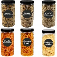 Pojemniki kuchenne - Pojemniki na żywność słoik kuchenny na makaron 1500ml 6 sztuk + etykiety - miniaturka - grafika 1