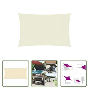The Living Store Żagiel przeciwsłoneczny - 160 g/m² - kremowy - 3x6 m - HDPE - Żagiel Ogrodowy - Parasole ogrodowe - miniaturka - grafika 1