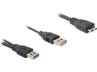 Kable USB - Delock Kabel USB 3.0 AM x2-BM Micro USB 20cm AKDEKKU30000001 - miniaturka - grafika 1