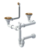 Syfony - QUADRON SYFON MANUALNY DO ZLEWOZMYWAKÓW Z GRANITU miedziany nano PVD - miniaturka - grafika 1