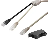 Kable miedziane - Goobay 95286 kabel sieciowy Czarny, Szary 3 m U/FTP (STP) - miniaturka - grafika 1