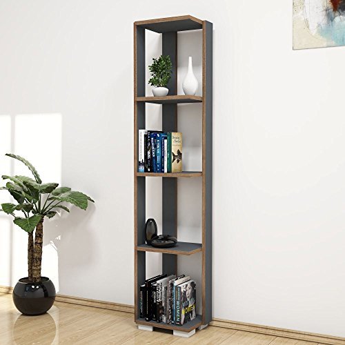 Homemania Homemania Regał na książki Nicol, 33,6 x 25,8 x 153 cm, antracytowy CL.NEGK.ANT.034