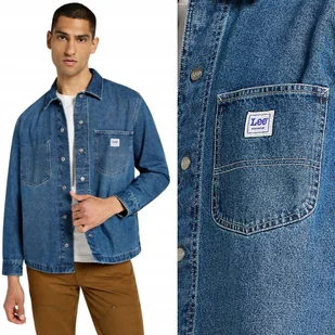 Lee WORKER OVERSHIRT WORKWEAR Manhattan jeansowa kurtka koszula katana L - Koszule męskie - miniaturka - grafika 1