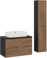 Meble łazienkowe - Zestaw meblowy 80cm z blatem, umywalką nablatową Trust i półsłupkami - miniaturka - grafika 1