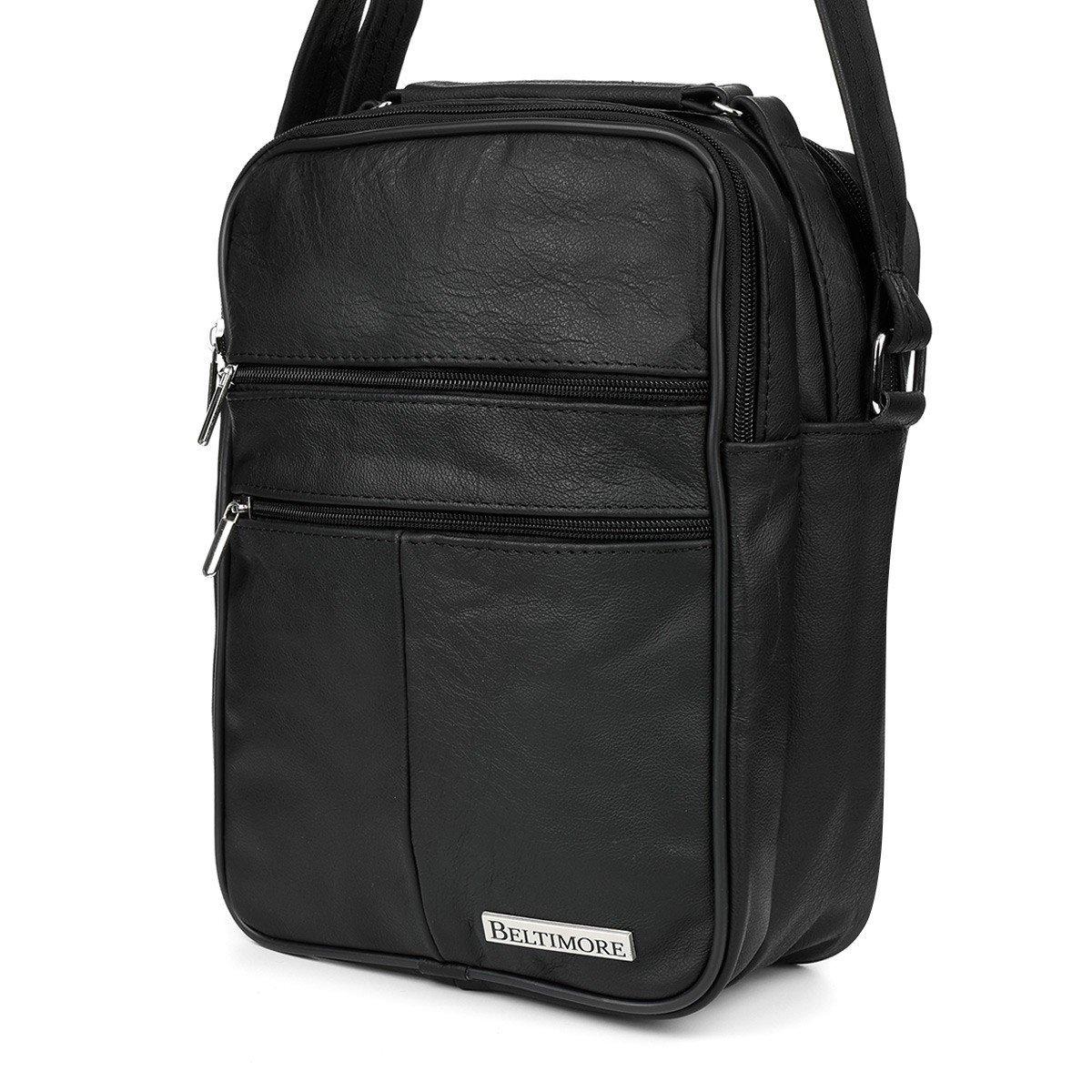 Męska torba skórzana raportówka poręczna czarna Beltimore G68 czarny