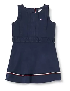 Sukienki - Tommy Hilfiger Global Stripe Sukienka Slvss Dziewczyna, Zmierzch marynarki wojennej, 14 lat - grafika 1