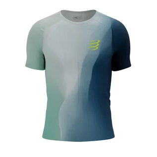Bielizna sportowa męska - COMPRESSPORT Koszulka biegowa PERFORMANCE SS T-SHIRT niagara blue - grafika 1