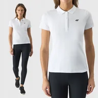 Koszulki i topy damskie - 4F KOSZULKA POLO DAMSKA T-SHIRT SPORTOWY BASIC SS24 - miniaturka - grafika 1