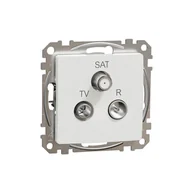 Gniazdka elektryczne - Schneider Gniazdo antenowe R/TV/SAT przelotowe (10dB) SEDNA Design & Elements biały - miniaturka - grafika 1