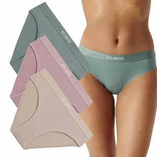 FIGI DAMSKIE ATLANTIC SPORT SOLID 3CLP012/BEZ/ROS/ZIE 3PAK XL - Majtki damskie - miniaturka - grafika 1