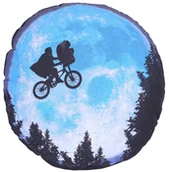 Kołdry i poduszki dla dzieci - Szaro-niebieska, okrągła poduszka E.T. - miniaturka - grafika 1