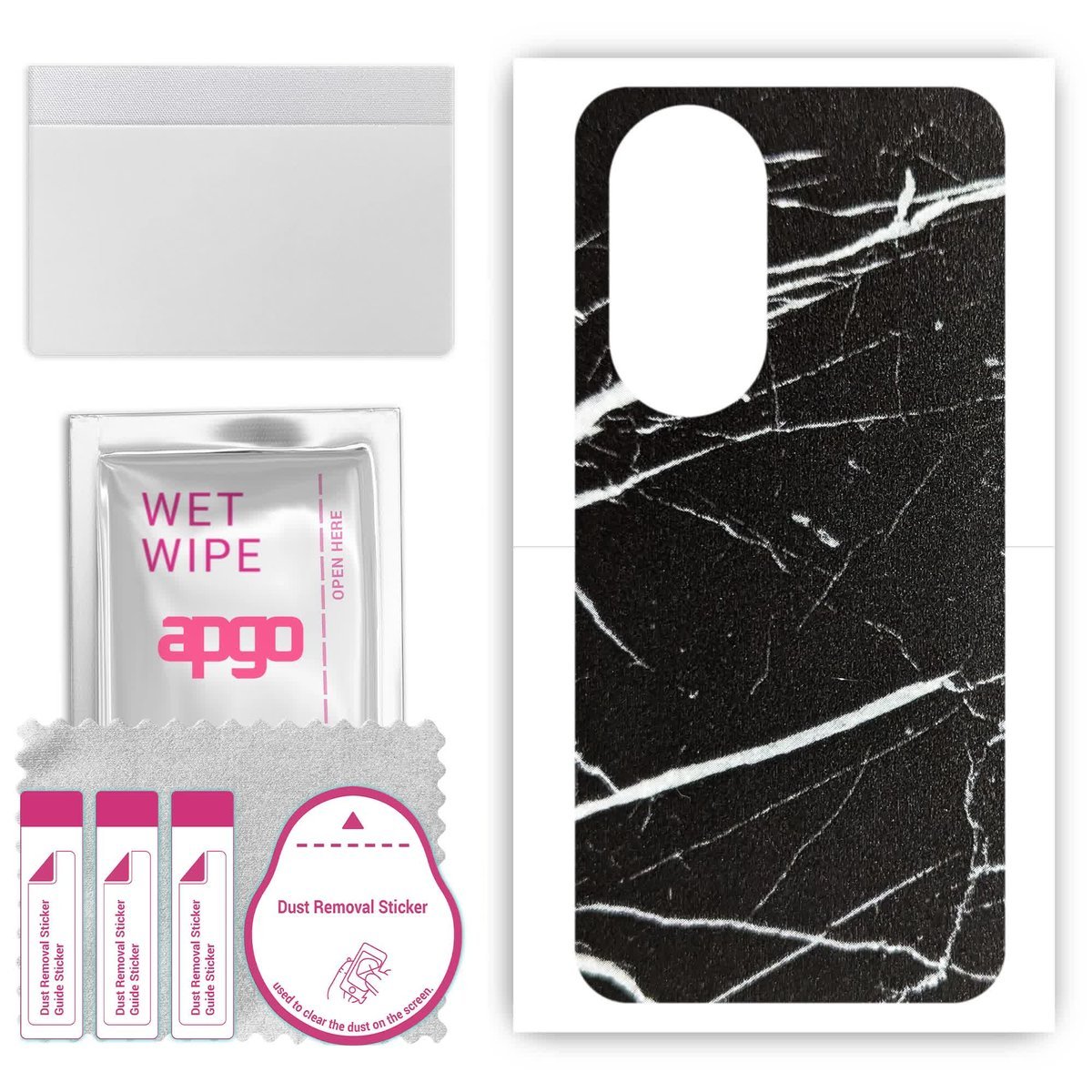 Folia naklejka skórka strukturalna na TYŁ do Oppo A58X 5G - Marmur Ciemny - apgo SKINS