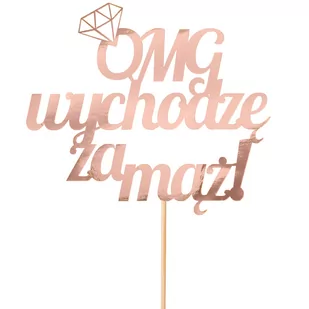 Topper Omg Wychodze Za Mąż Rose Gold - Dekoracje i nakrycia stołu na imprezę - miniaturka - grafika 1