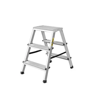 DRABEST Drabina aluminiowa dwustronna 2 x 3 stopniowa - Drabiny - miniaturka - grafika 1