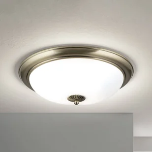 ORION Lampa sufitowa Empire, Ø 48 cm, antyczny mosiądz, matowe opalowe szkło - Lampy sufitowe - miniaturka - grafika 1