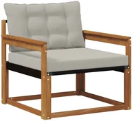 Fotele i krzesła ogrodowe - vidaXL Zestaw sof na zewnątrz Drewno akacji i tekstylen Naturalny - miniaturka - grafika 1